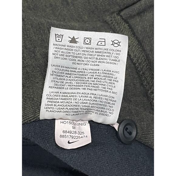 Nike Womens Medium Dark Green Off-Center Full Zip Hoodie Jacket 684928-325 - Picture 12 of 12